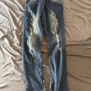 Reppunk Men’s Size 32 Distressed Blue Denim Jeans - New With Tag